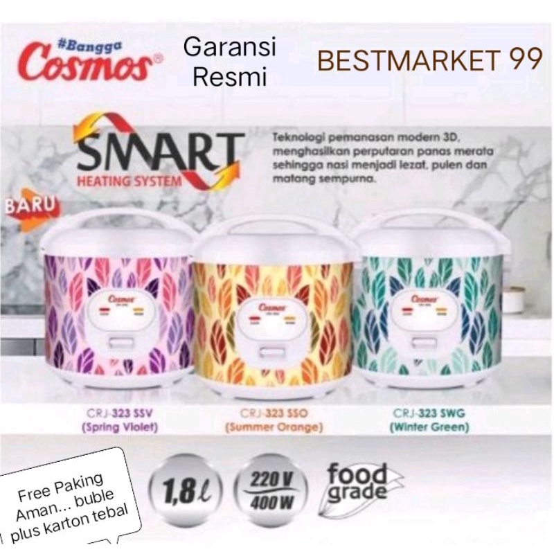 Cosmos Magic Com  CRJ 323S   1,8 ltr Rice Cooker Promo Murah Free Paking Aman