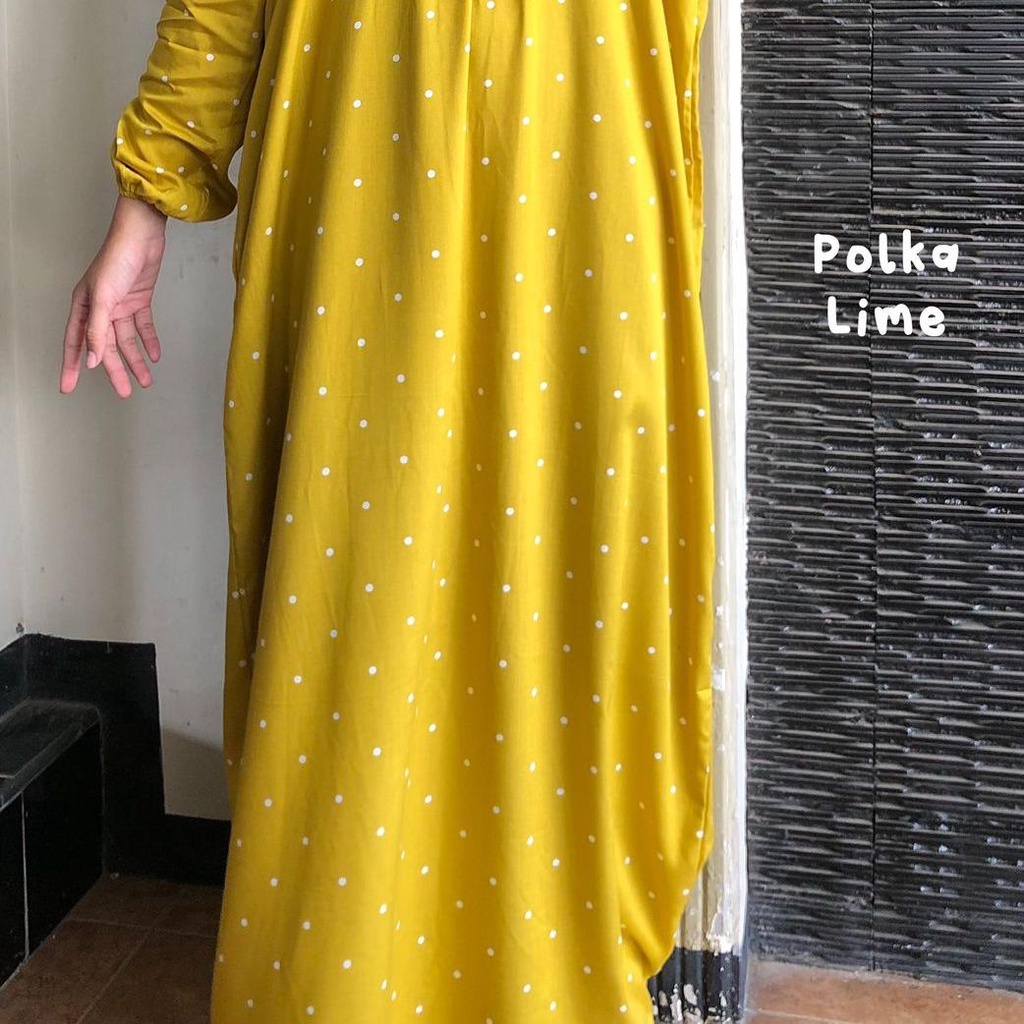 Daster Gamis Lengan Panjang PB 135cm Rayon Motif Kekinian Wanita Muslim Wudhu Dress Karet Part A