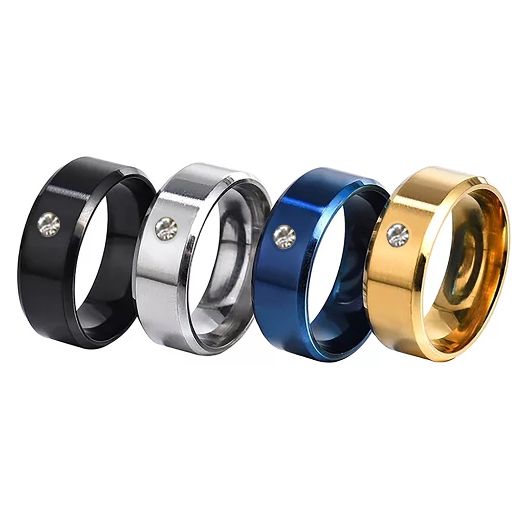 Cincin titanium/couple/tunangan permata satu