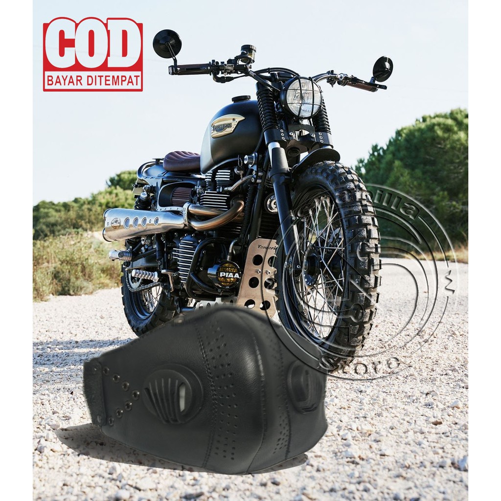 MASKER MULUT RIDER/BIKER KULIT ASLI