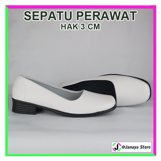 Sepatu Pantofel Wanita Putih Sepatu Perawat Wanita Sepatu Flat Putih