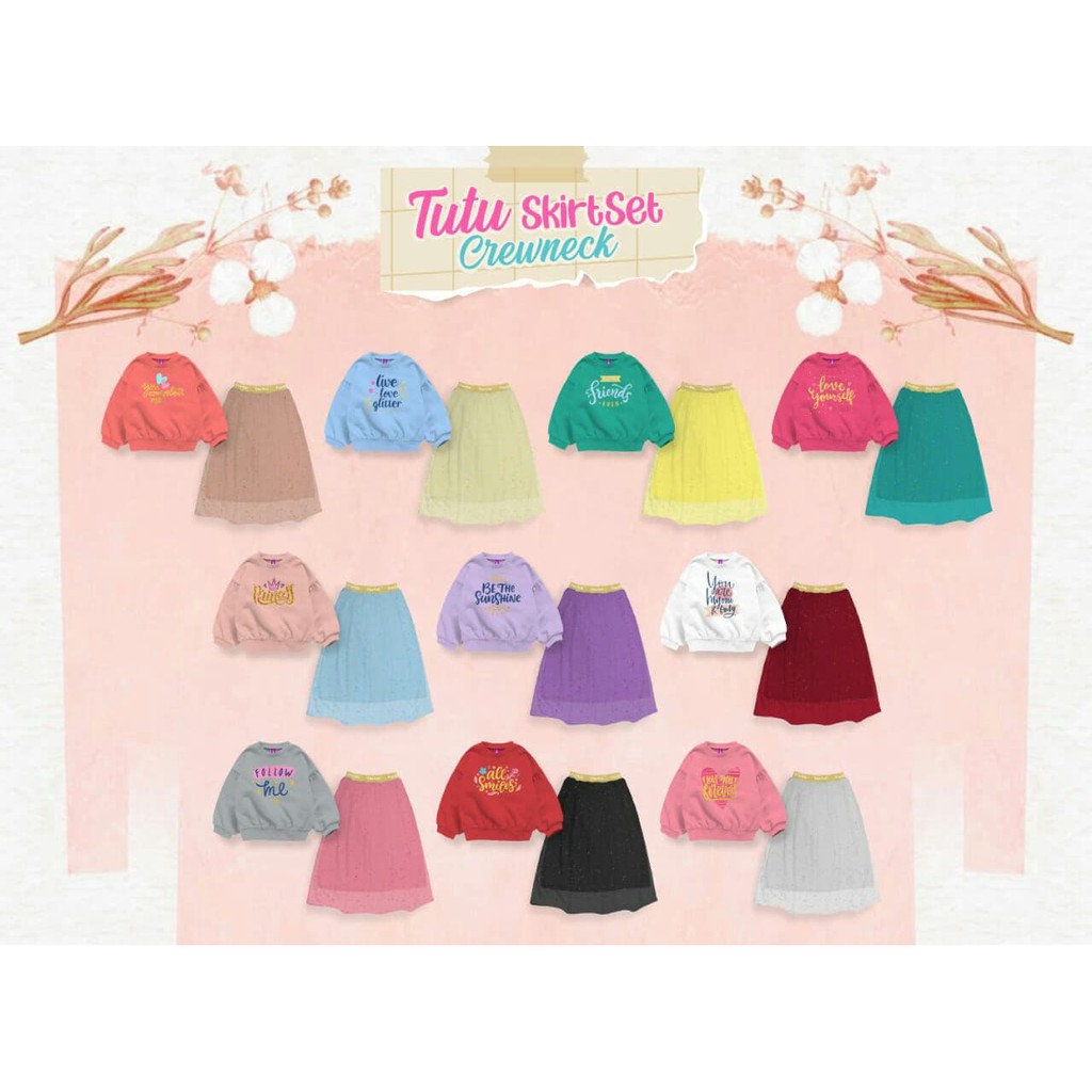 Flowkids Premium Long Tutu Gliter Setelan Flowkids Girl Setelan Gliter Flowkids