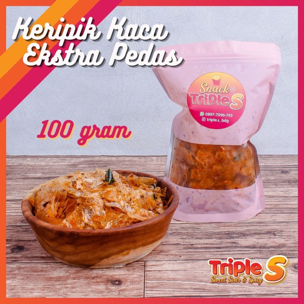 

Keripik Kaca ekstra pedas Triple S