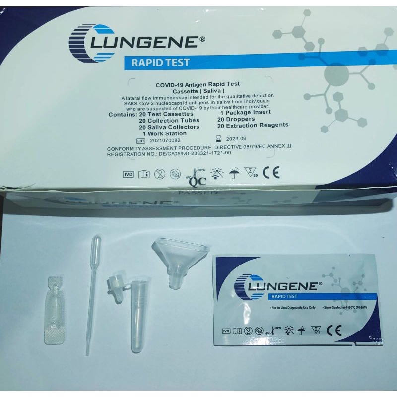 Antigen Rapid Test Saliva (Metode Air Liur) merk Clungene Lungene