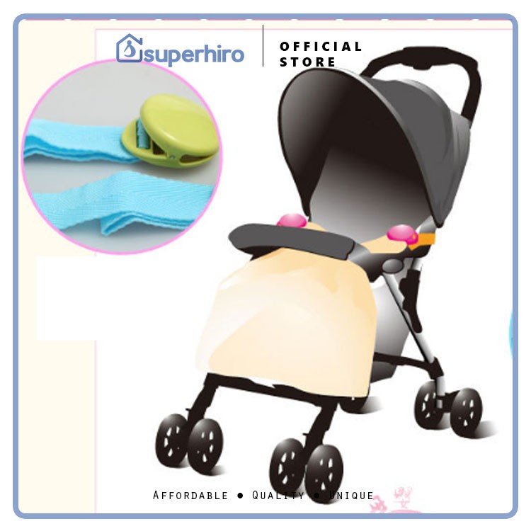 Klip Jepit Penjepit Selimut Stroller Aksesoris Kereta Dorong Bayi 2in1