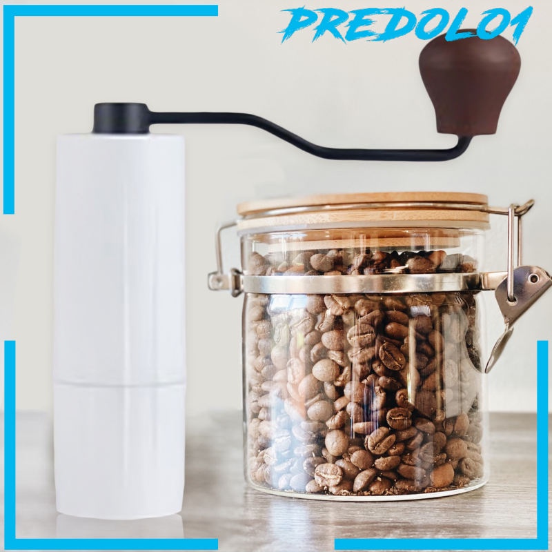 Predolo1 Mesin Penggiling Biji Kopi Manual Mini Bahan Stainless Steel Warna Putih