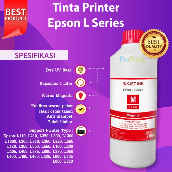 Tinta Epson 1 Liter Pengganti Original 664 673 001 003 005 774 T188 85N Printer L120 L3110 L5190