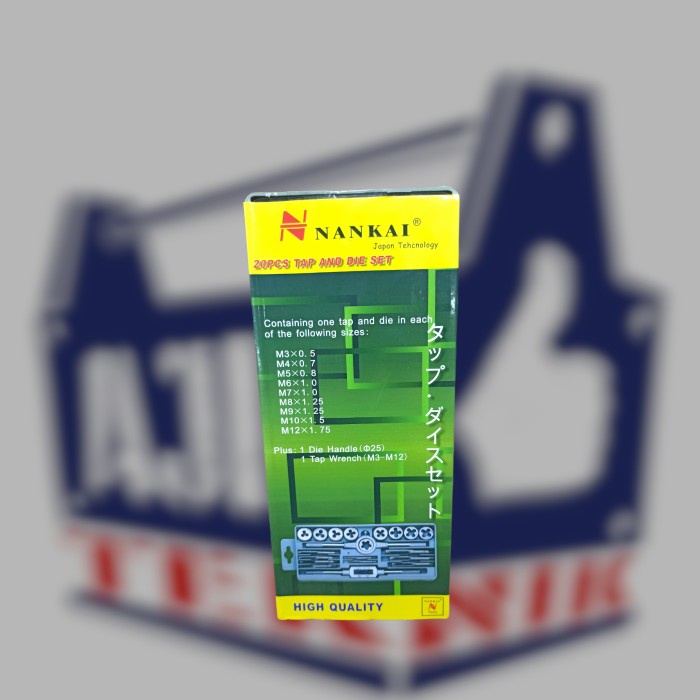 Tap and die set Nankai 20pcs termurah berkualitas