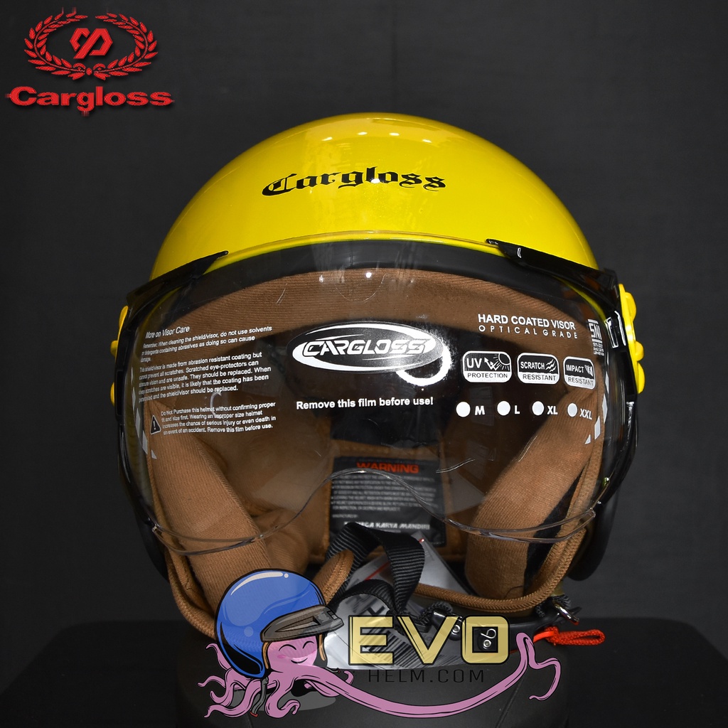 HELM CARGLOSS YRH HIJAB &quot;ORI&quot; - EXOTIC YELLOW NEW ( HELM CARGLOSS HIJAB YELLOW KUNING TERBARU - ONGKIR 1KG )