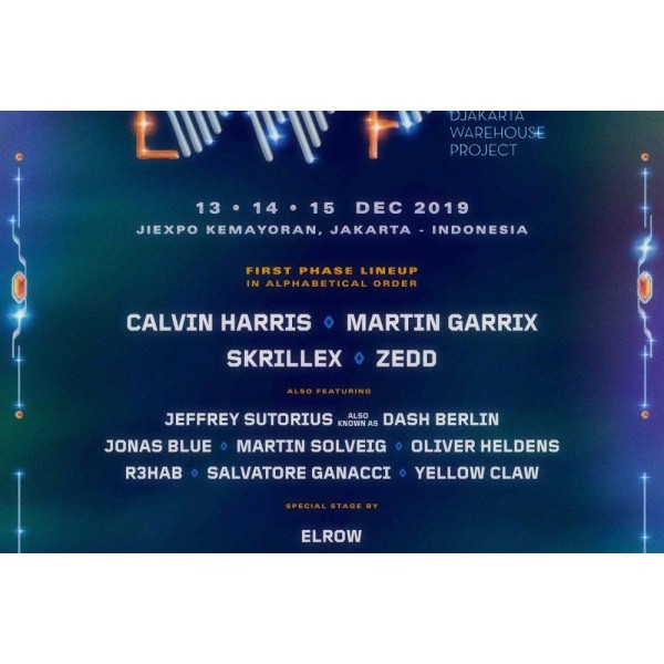 Tiket DWP Djakarta Warehouse Project 2019 Day 1 2 3 GA