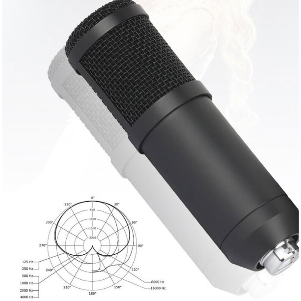 SZKOSTON Microphone Condenser USB for Computer Karaoke Mikrofon - BM-800 - Black