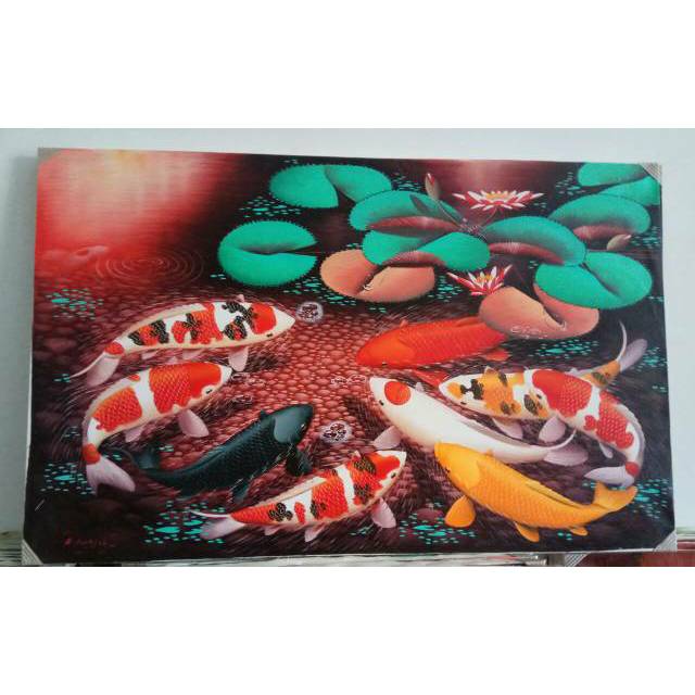 Lukisan fengshui ikan koi