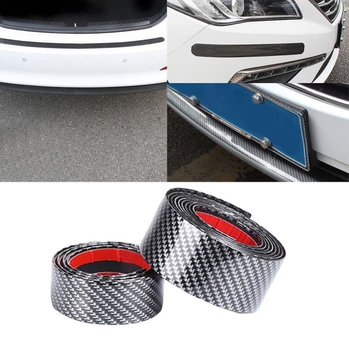 SillPlate Carbon 3D 7CM Lip Fiber Rubber Soft Bumper Strip