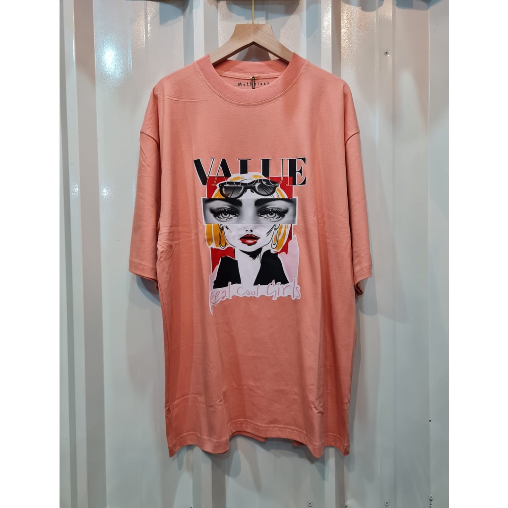 T-shirt oversize tangan 3/4