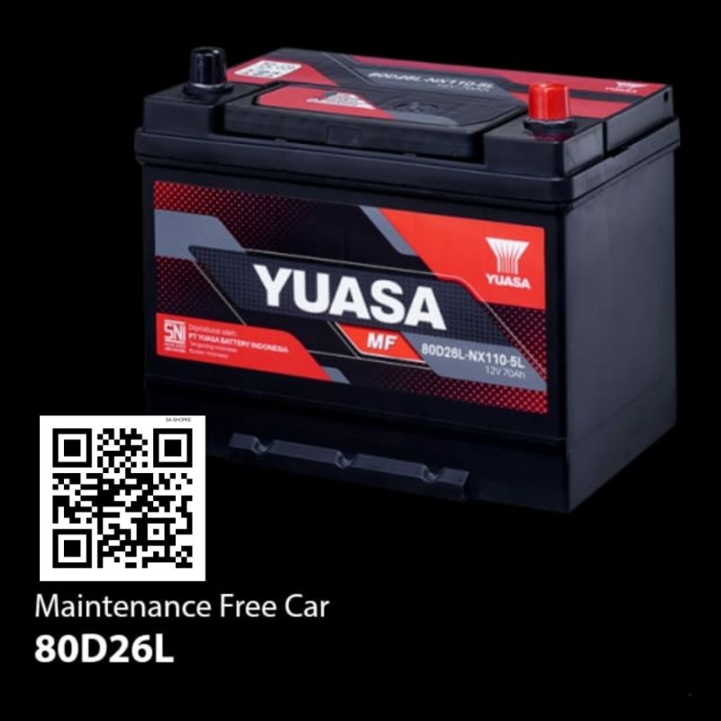 Accu / Aki YUASA MF 80D26L (Maintenance Free)