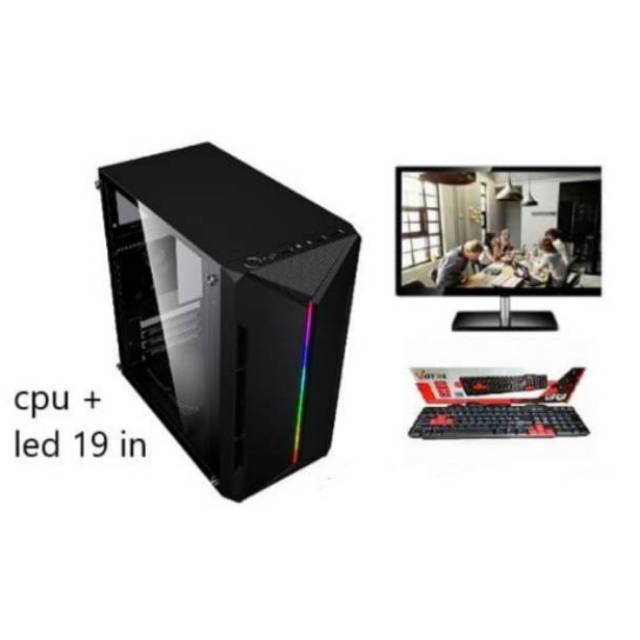 PC GAMING DAN DESIGN CORE I7 RAM 8GB PLUS LED 19 INCH