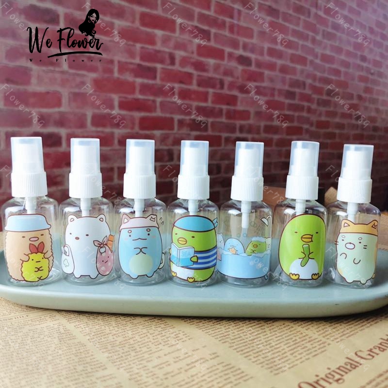 Sumikko Gurashi Botol Spray Kosong 50ml/100ml Bahan Plastik Motif Kartun Untuk Parfum