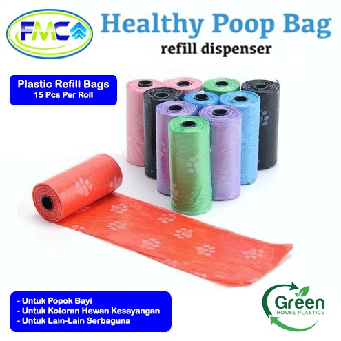 Kantong Plastik Sampah Roll Refill Bag Praktis Murah Buang Poop Kotoran Pampers Diapers Pet Care Ramah Lingkungan