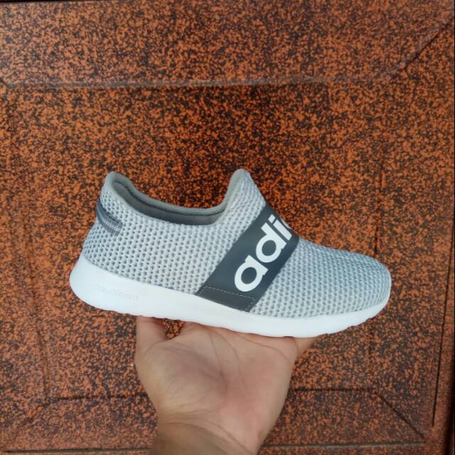 Sepatu Sport Casual Adidas Cloudfoam Slip On Slop Abu Abu Running Senam Zumba Wanita Tanpa Tali