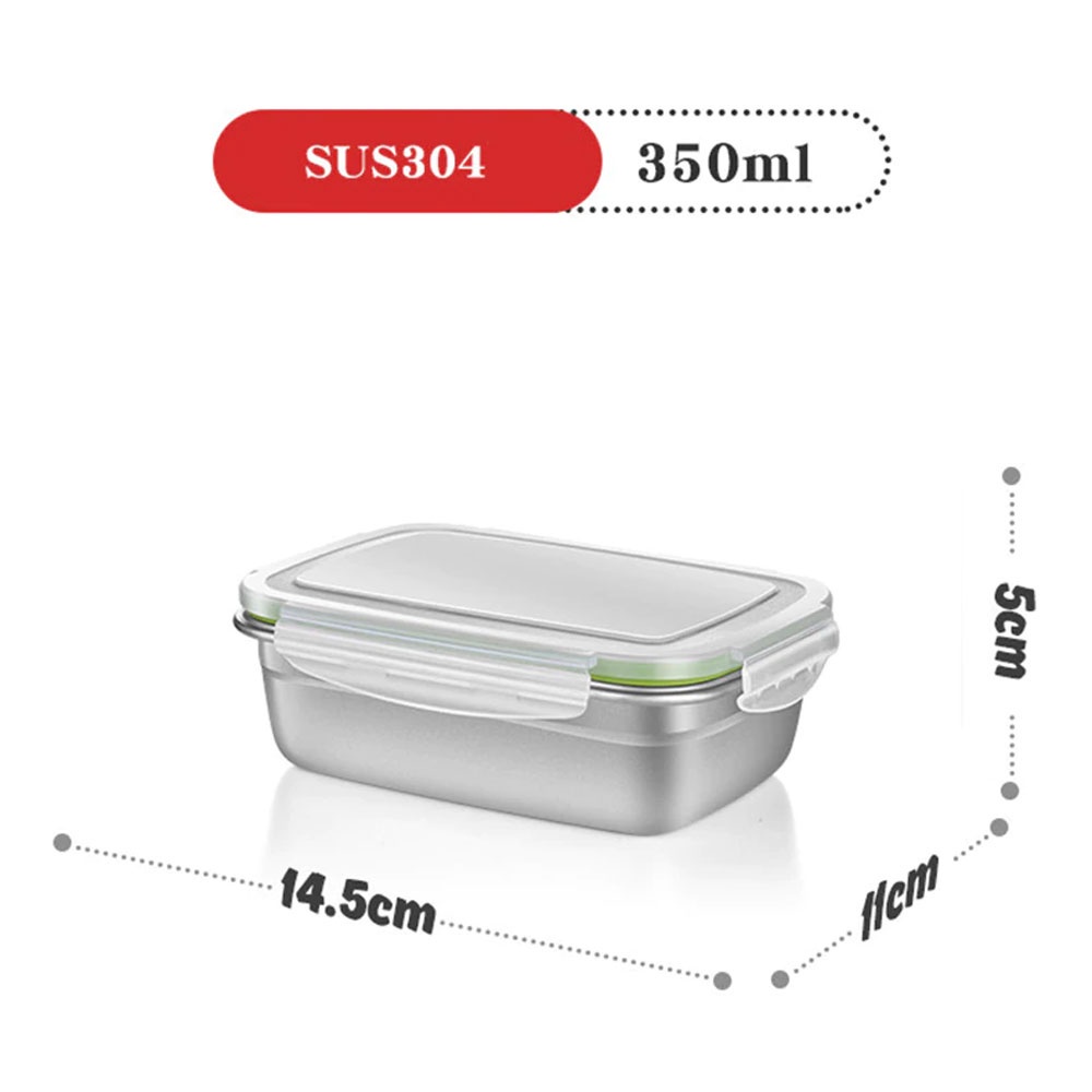 HOMEFAVOR Kotak Makan Bento Lunch Box Stainless Steel 350ml KT046 HIJAU