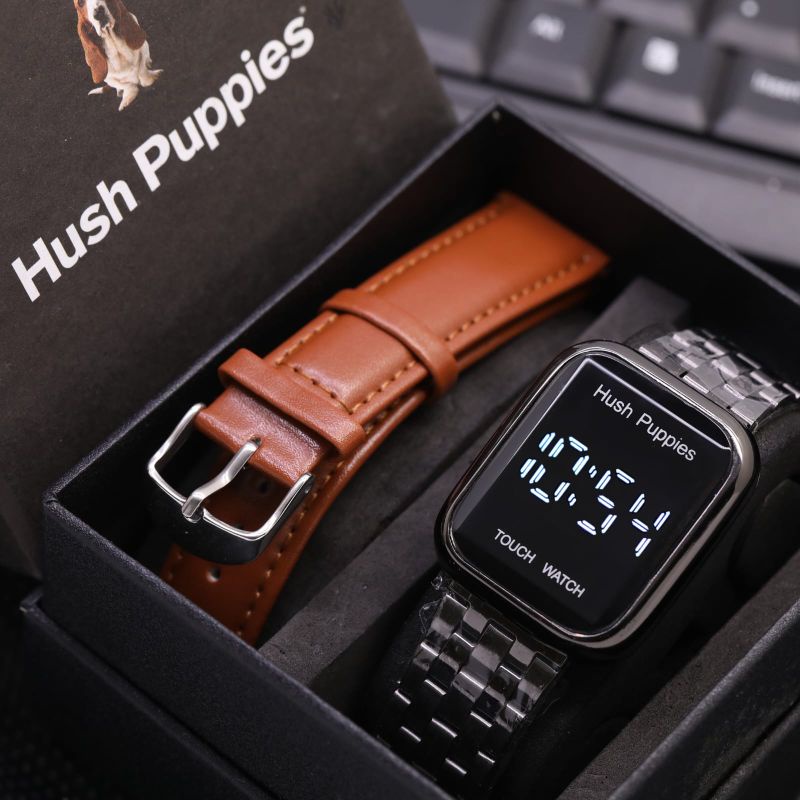 JAM TANGAN HUSH PUPPIES FREE TALI CADANGAN LAYAR SENTUH JAM TANGAN PRIA WANITA