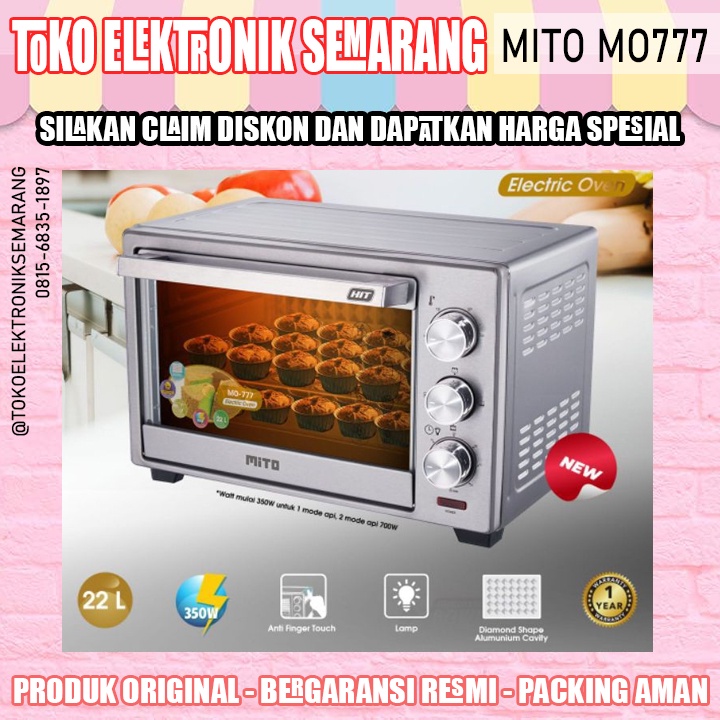 OVEN MITO MITOCHIBA TERBARU MO 777 HIT WOOD SERIES/GAGANG KAYU KAPASITAS 22 LITER LOW 350 WATT MURAH GARANSI RESMI