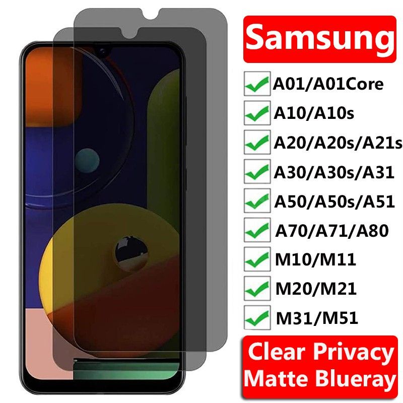tempered glass  ANTI SPY 9H Full COVER ( Samsung A01 /Samsung A01S/Samsung A01 core/Samsung M11/Samsung M21/Samsung M21S/Samsung A10/Samsung A10s)