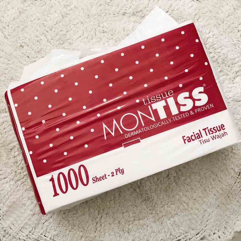 Montiss facial tissue 1000 sheets 2 ply lebih murah dari nice 900