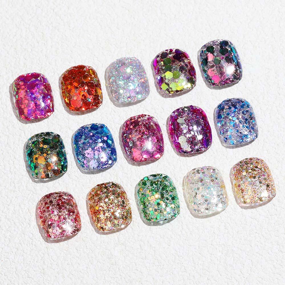 Agustina Nail Art Glitter Korea Glitter Flake Hexagonal Dekorasi Nail Art Spangles DIY Stiker Kuku