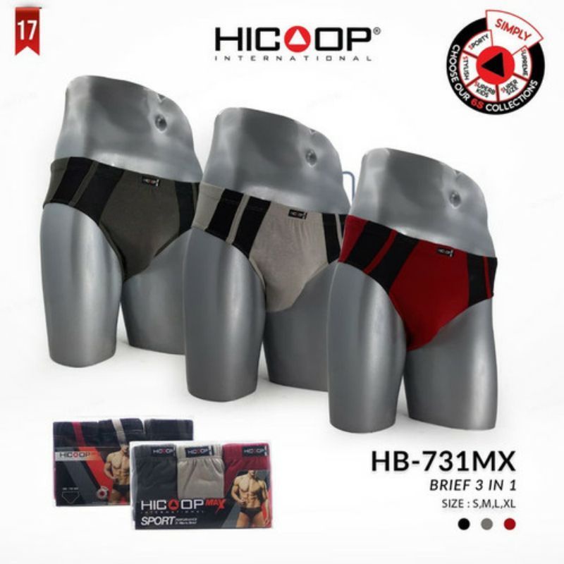 HICOOP MAX HB-731 MX Celana Dalam Pria 3pcs Ready COD
