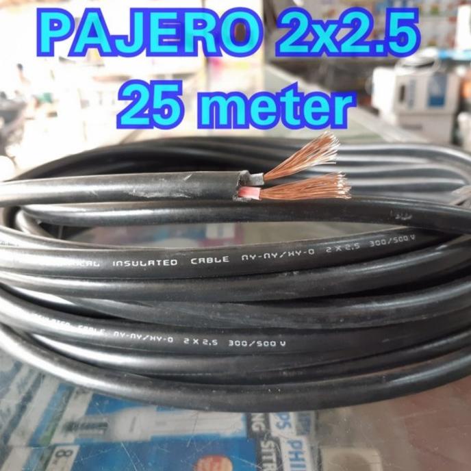 kabel listrik 2x2,5 serabut 2x2.5 hitam 25 meter