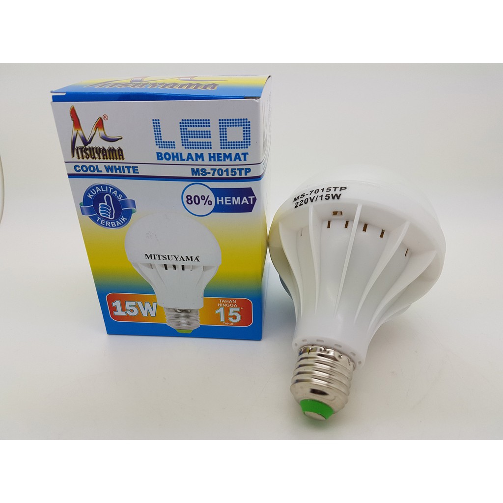 Lampu LED 15 watt Merk MITSUYAMA Cahaya putih 900 lumen