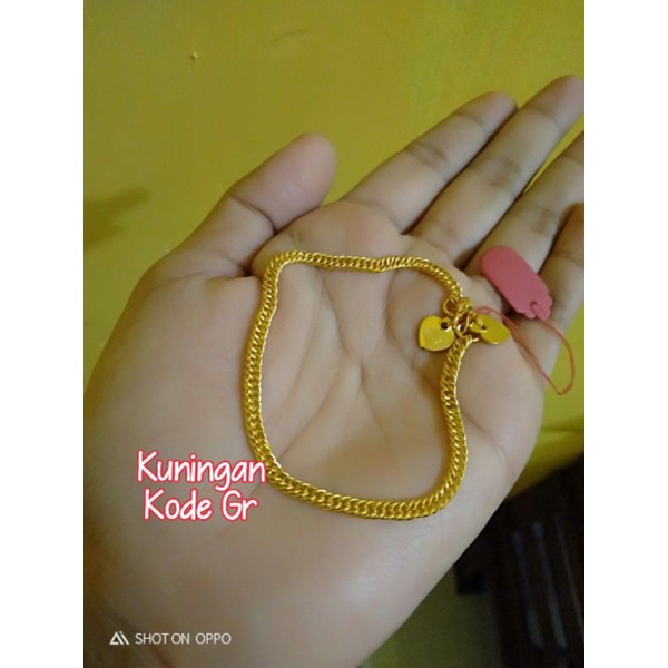 gelang rante ss mini 3 gr kuningan lapis emas24k