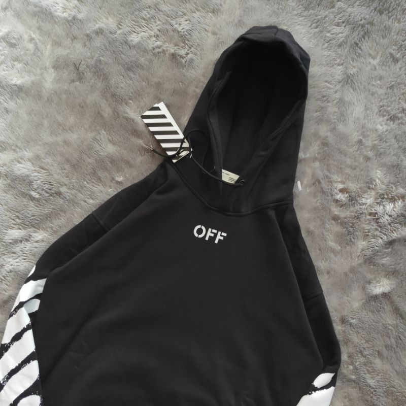 Hoodie Off White Spray Mirror Fulltag &amp; Lebel