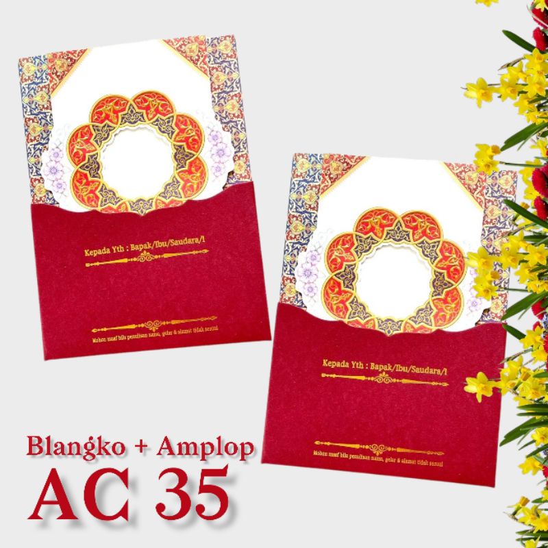 AC 35 undangan pernikahan kosongan + amplop undangan, blanko kosong, blangko undangan kosong