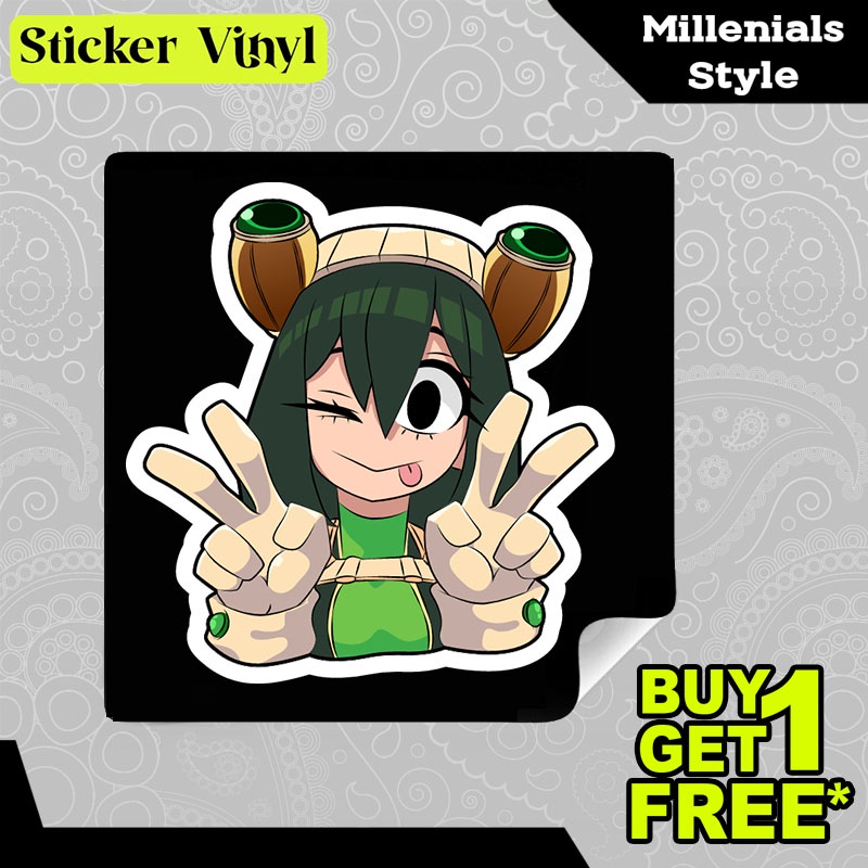 

Stiker Sticker My Hero Academia Tsuyu Asui Karakter Anime Jepang Aesthetic Bahan Vinyl Satuan Anti Air