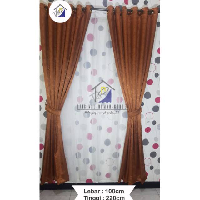 Gorden blackout embos premium coklat muda