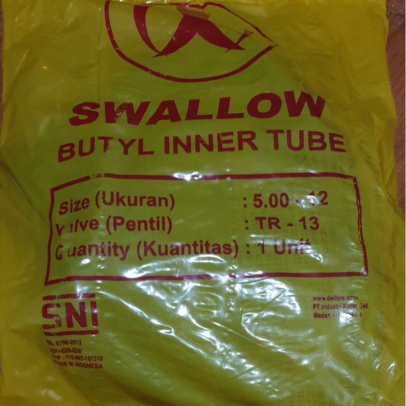 BAN DALAM 500-12 SWALLOW MOBIL / MOTOR RODA 3 TIGA
