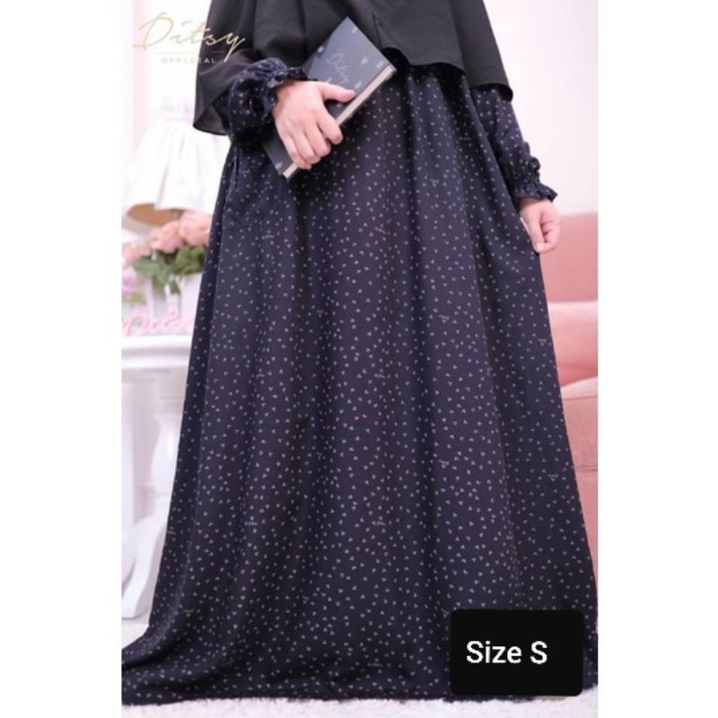 VIRIDITY BLACK SIZE S DITSY NIGHTGOWN