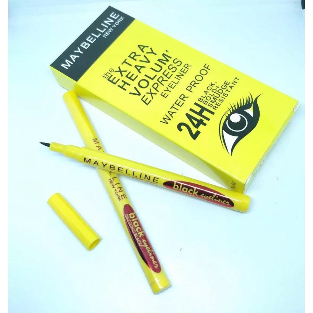 Eyeliner Waterproof 24H / Maybelline Eyeliner Spidol Black / Hitam Waterproof