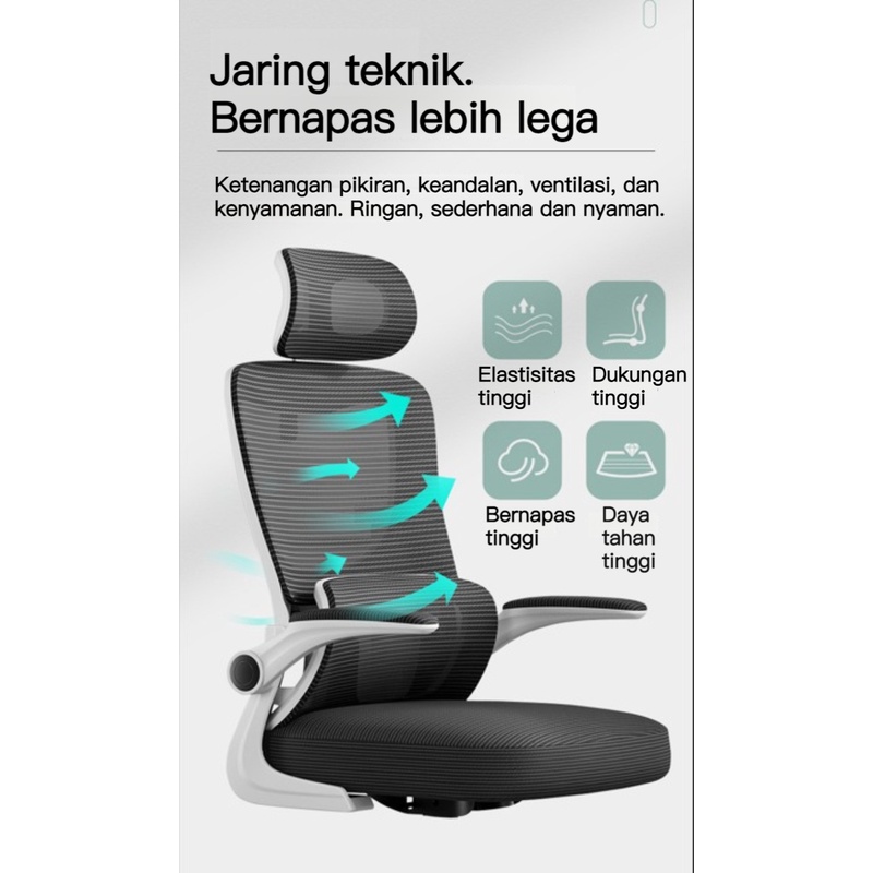 Kursi Kantor Kursi Kerja Jaring Kursi  Belajar Kursi Lumbar Support Furnibest