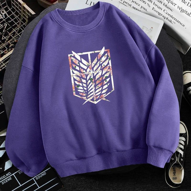 WING FLOWER LOGO AOT SWEATER UNISEX TEBAL TERLARIS'