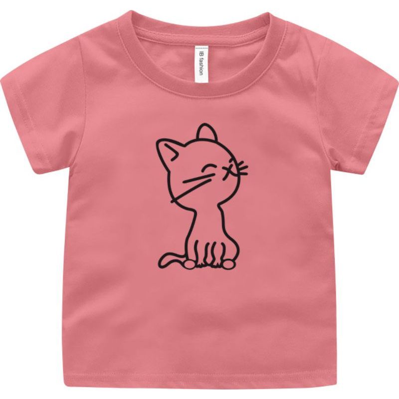 Kaos Baju Anak Perempuan Umjur 2 Sampai 15 Tahun Atasan Tshirt Cewe Murah Motif  Cute Cat Size S M L XL XXL Uxlo Fashion