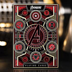 theory11 theory 11 avengers red playing card kartu remi poker sulap import premium