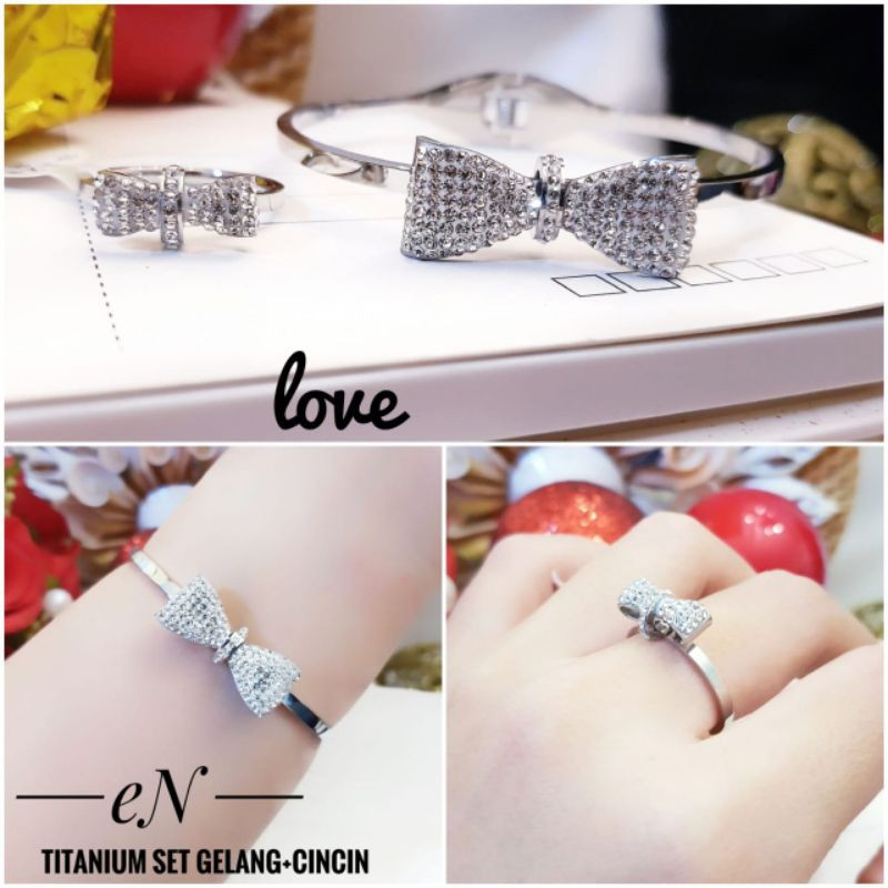 Titanium gelang dan cincin 1410l