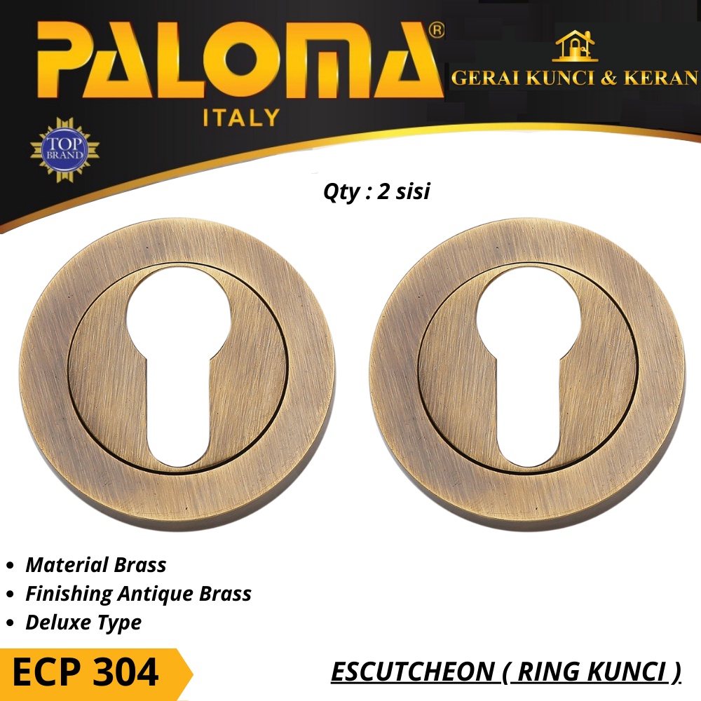 PALOMA ECP 304 RING KUNCI BULAT ESCUTCHEON DELUXE COVER TUTUP CYLINDER KUNCI AB ANTIQUE COKLAT