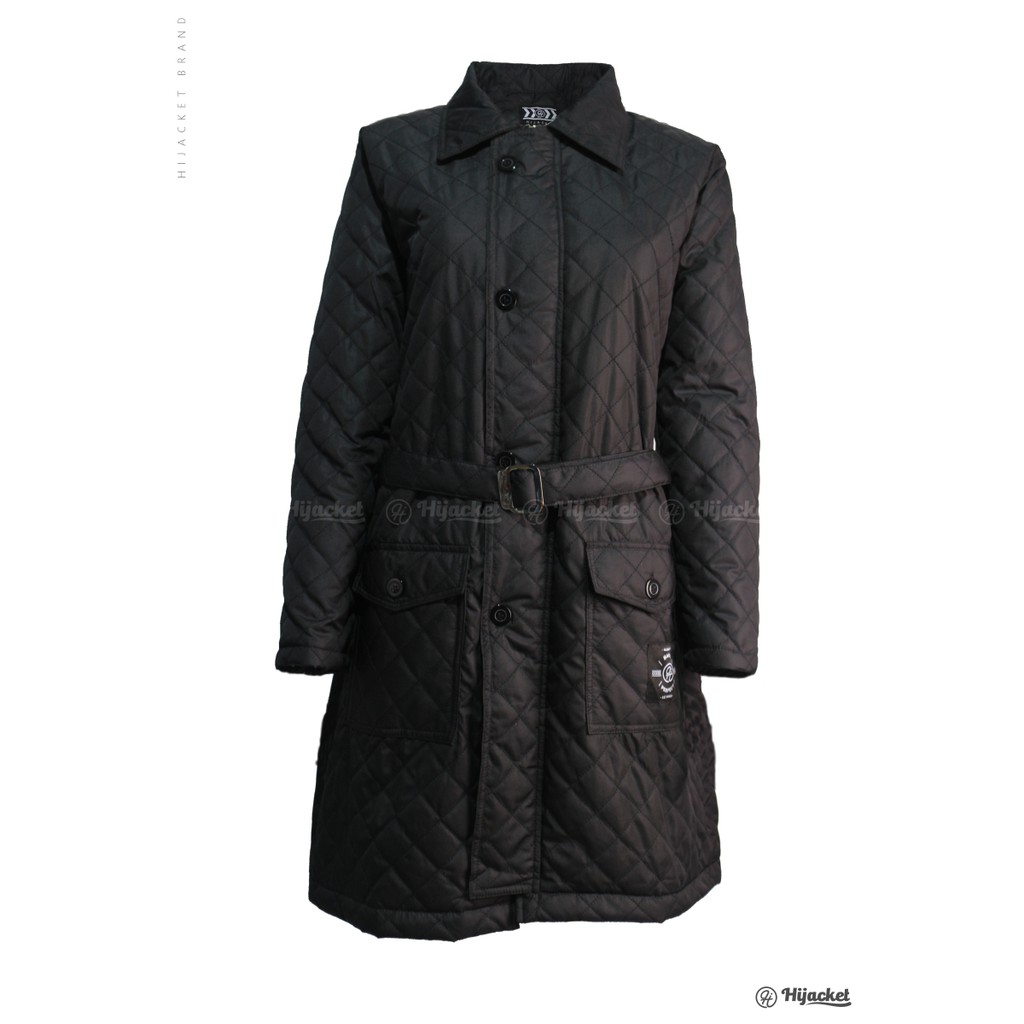 Hijacket Muslimah Agnesia Black - Jaket Wanita Muslimah Waterprouuf Anti Air Free Souvernir-3