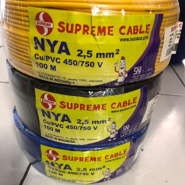 Supreme NYA 2,5 mm @100 kabel supreme NYA 2,5mm 100 meter kabel kawat