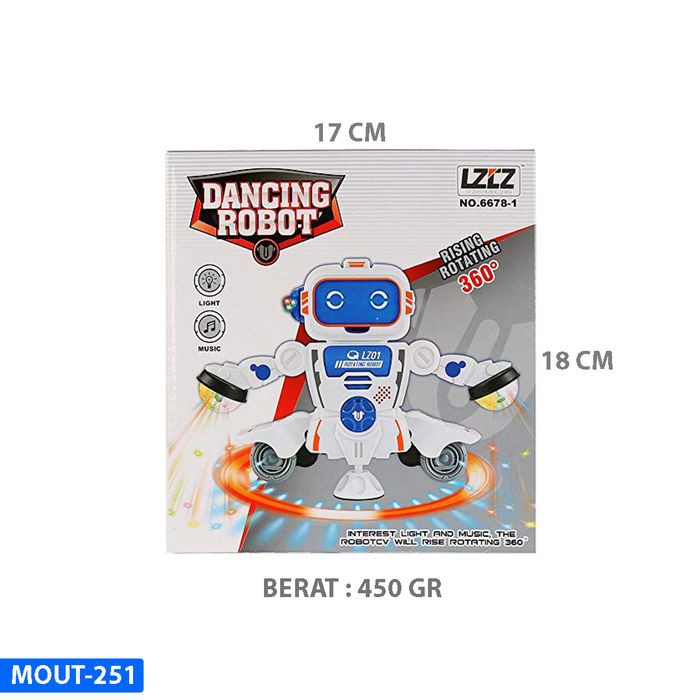 DANCING ROBOT boneka bergerak LED lampu suara MOUT-251