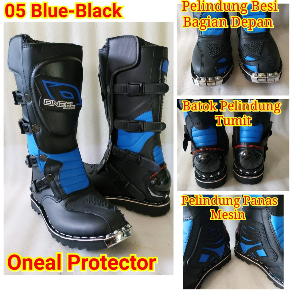 sepatu cross hitam besi  sepatu trail protector new terlaris